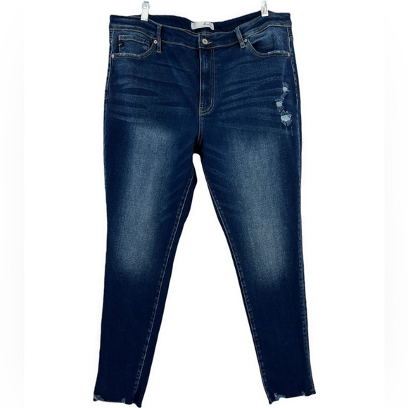 KanCan Distress Skinny stretch Frayed Hem Jean’s SZ 3XL New - Picture 1 of 7